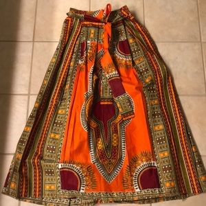 African Print Maxi Skirt
